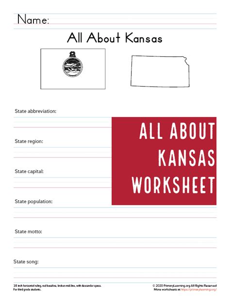All About Kansas Social Studies Worksheets Kansas Facts State