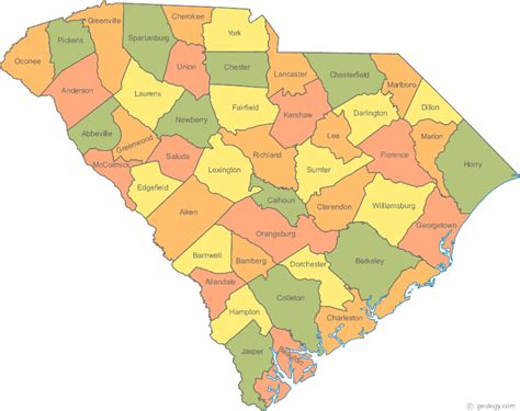 All South Carolina Cities Map