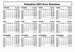 Gratuit Imprimables Calendrier 2021 Avec Semaine [PDF,Mot,Excel] | The ...