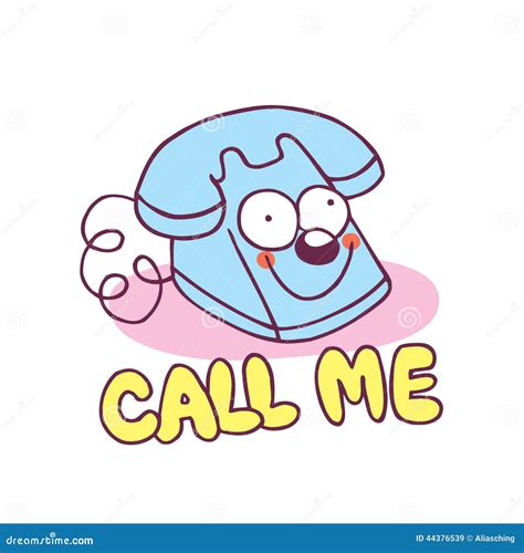 Call Me Telephone Cartoon Character Stock Vector Image 44376539