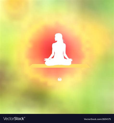 Meditation Pose Blurred Floral Background Vector Image