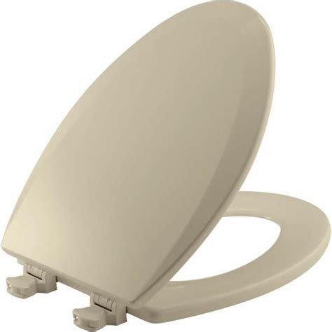 Toilet Seat With Cover Elongated Open Front Durable Enameled Wood