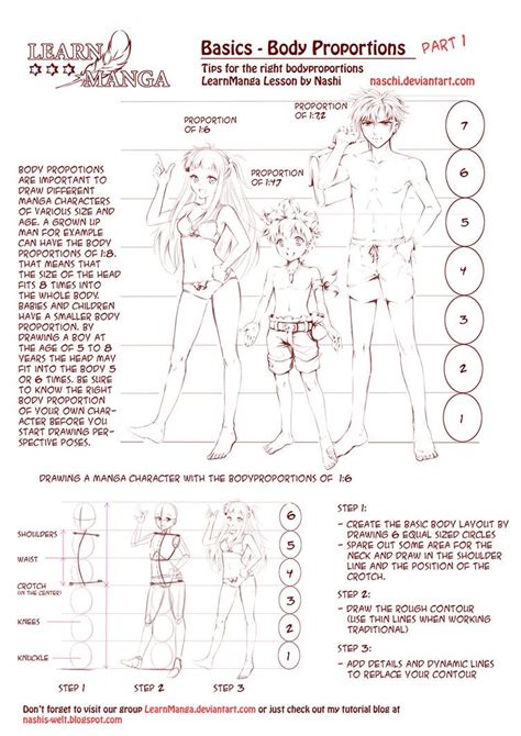 Learn Manga Body Proportions By Naschi Proportions Du Corps Drawing