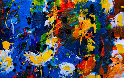 Wallpaper Canvas Paint Brushstrokes Colorful Abstraction Modern