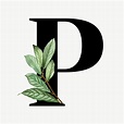 Download premium png of Botanical capital letter P transparent png by ...