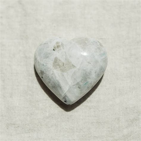 Rainbow Moonstone Heart Natural Polished Stone Tiny Rituals