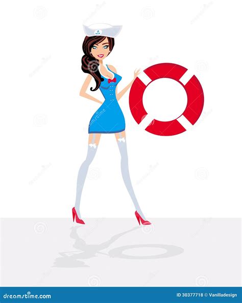Sailor Pin Up Girl Stock Vector Illustration Of Glamour 30377718