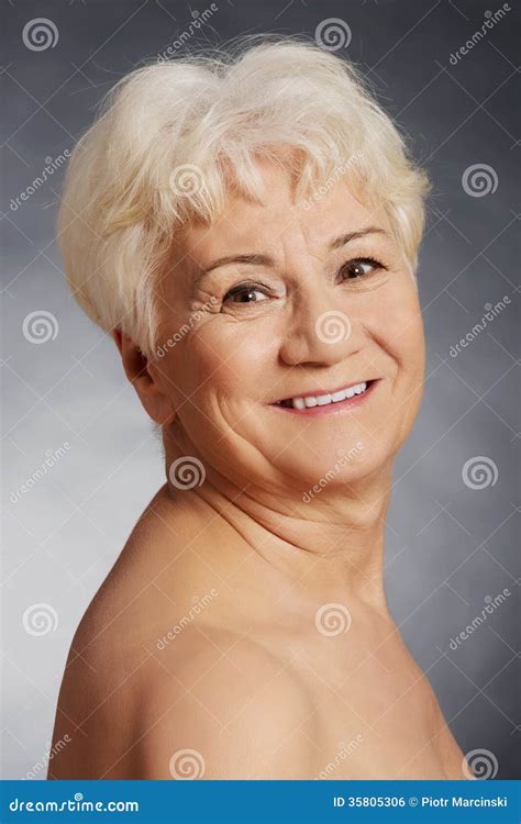 Portrait Of An Old Nude Woman Stock Photo Image Of Beauty Hand