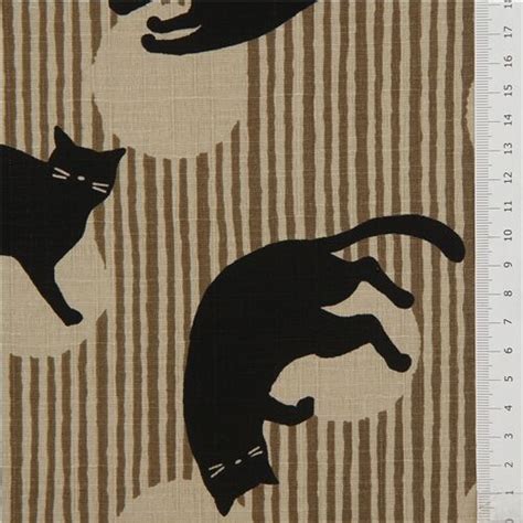 Beige Stripe Cosmo Dobby Black Cat Fabric Modes4u