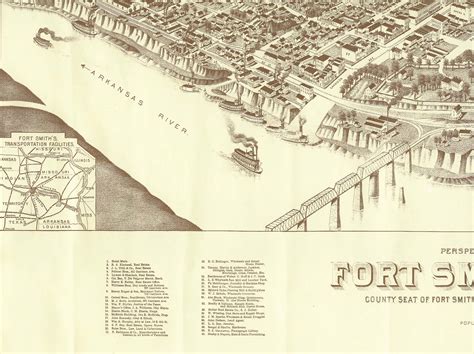 Perspective Map Of Fort Smith 1887