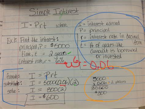 Calculating Simple Interest Math Showme