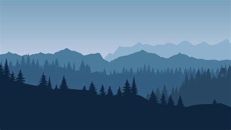 Beautiful Forest Panoramic Realistic Wanderlust Vector Background
