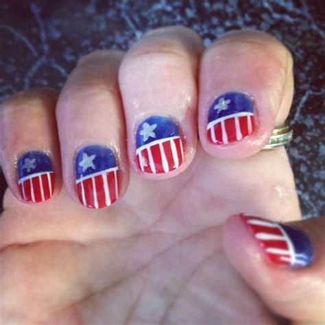 Often, these procedures remove the cuticles and soften the skin around the nails. Nails shellac gelish gel nails nail art red white blue ...