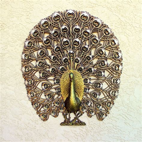 VINTAGE FINDS Peacock Wall Decor Thee Kiss Of Life Upcycling