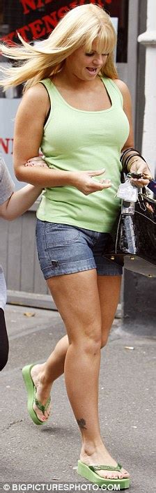 Kerry Katona Shows Off Her Tanned And Toned Legs In Tiny Denim Hotpants