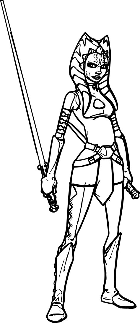 Ahsoka Tano Coloring Pages At Free Printable