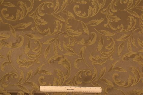 488 Yards Robert Allen Majestic Leaf Damask Upholstery Fabric In Reed