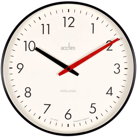 30cm Riley Black Retro Round Wall Clock By Acctim Acctim Clock Shop