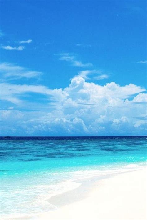 Nature Pure Blue Ocean Surface Cloudy Sky Iphone 4s Wallpapers Free