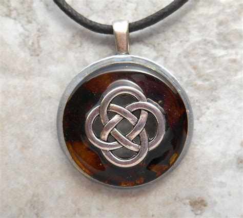 Celtic Knot Necklace Brown Mens Jewelry Mens Necklace Celtic
