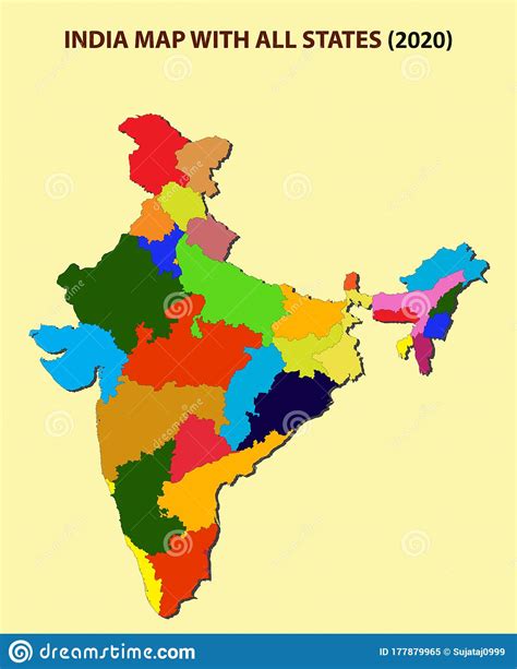 India New Map 2020 New Division In India All New States In India With