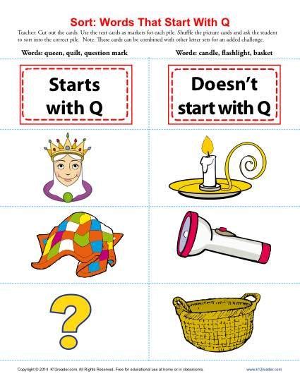 6 letter words with the letter q. Words Starting With Letter Q | Words, Worksheets ...