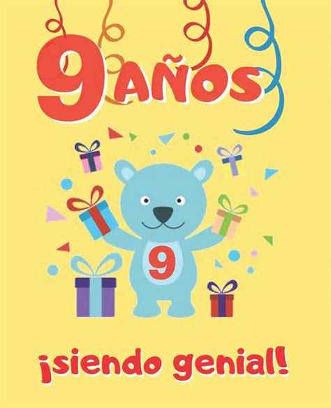 Buy 9 AÑos Siendo Genial Lindo Cuaderno Infantil De Dibujos Para