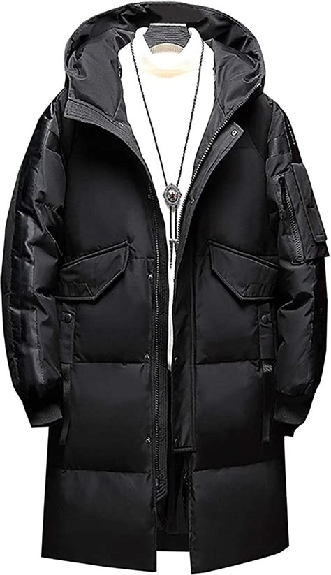 Mens Hooded Jacket Lightweight Resistant Down Jacket Insulation Winter