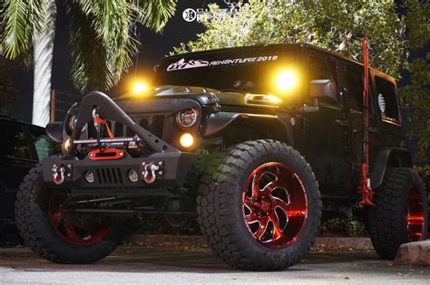2014 Jeep Wrangler Off Road Monster M07 Rough Country Custom Offsets