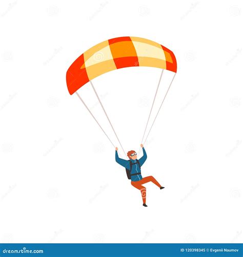 Skydiver Flying With A Parachute Parachuting Sport And Leisure