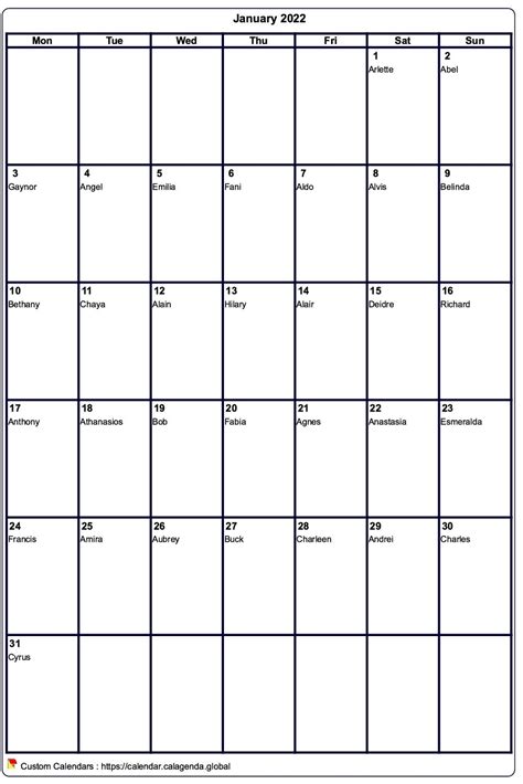 Blank Calendar Template Free Printable Blank Calendars By Vertex