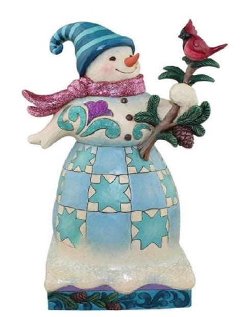 Jim Shore Heartwood Creek Winter Wonderland Snowman Cardinal Figurine