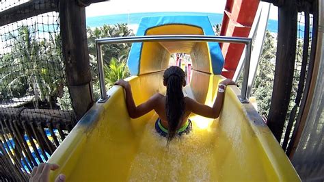 Big Yellow Water Slide At Ushaka Wet N Wild Youtube