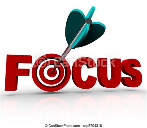 Stock Illustration Of Focus Word With Arrow Hitting Target Bulls Eye