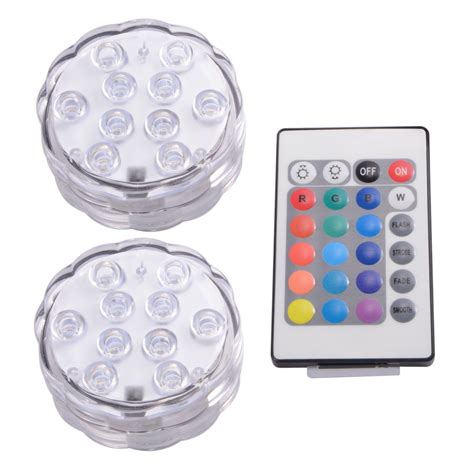 Ir Remote Control Smd5050 Rgb Submersible Led Lights Aaa Battery
