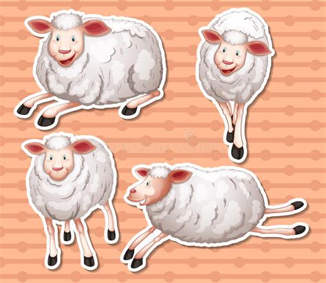 Sheeps Set Stock Vector Illustration Of Adorable Agricultural 44515103