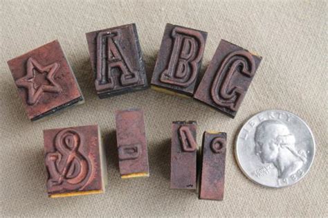 1940s Or 50s Vintage Rubber Stamp Letters And Numbers Fancy Alphabet