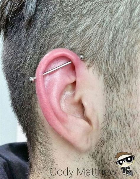 Industrial Barbells For Men S Ear Piercing Men S Piercings Guys Ear