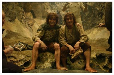 Elijah With His Stunt Double Lotr Cast Lotr Frodo Baggins