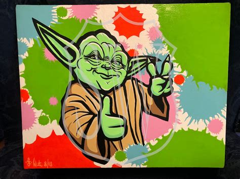 Yoda Jelly Thumbs Up To Peace Hand Painted Acrylics On Etsy