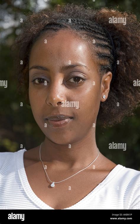 Portrait Of A Young Ethiopian Woman With Plaited Hair Stock Photo Alamy