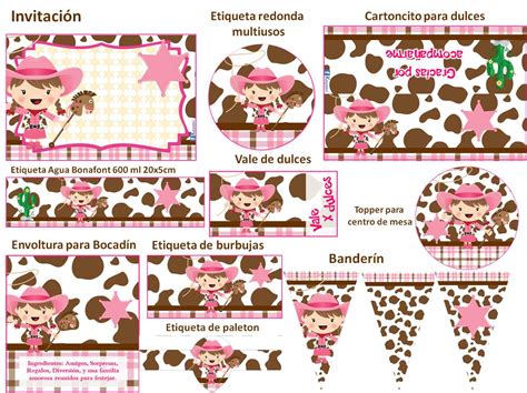 Kit Imprimible Vaquera Baby Shower Cumpleanos Bautizo 2 5999 En