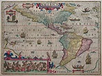 America - Hondius 1623 - Rare, Important Map Of North & South America ...