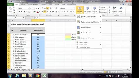 Como Usar Formato Condicional En Excel 2010 Xlsx YouTube