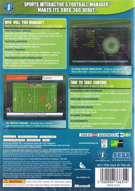 Worldwide Soccer Manager 2006 2006 Xbox 360 Box Cover Art Mobygames