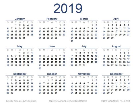 2019 Calendar Png Image Png All Png All