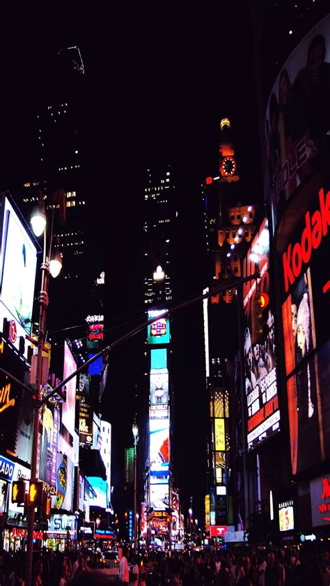 Times Square Nyc City Life Downtown Night Hd Phone Wallpaper Peakpx