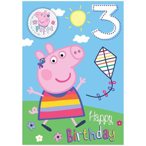 Peppa Pig Age 3rd Birthday Card From Ocado