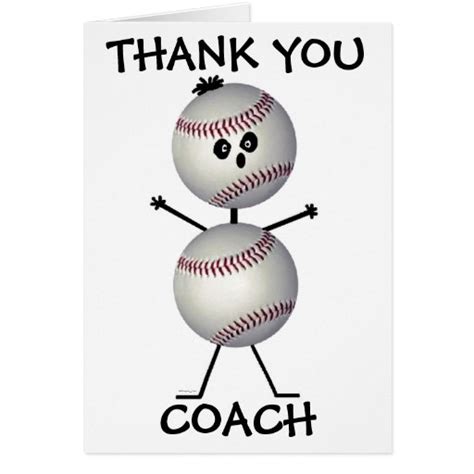 Thank You Baseball Coach Greeting Card Zazzle