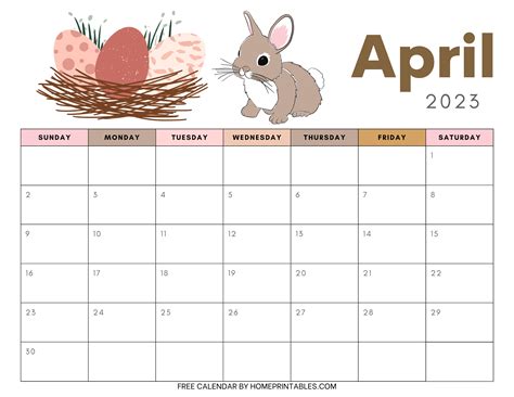 Printable April 2023 Calendar Templates Free Download